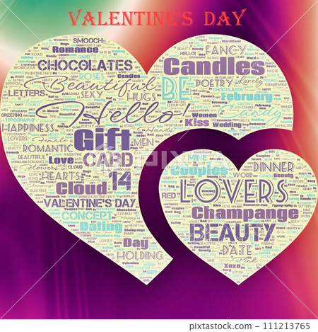 Word Cloud of the Happy Valentine's Day as background 111213765