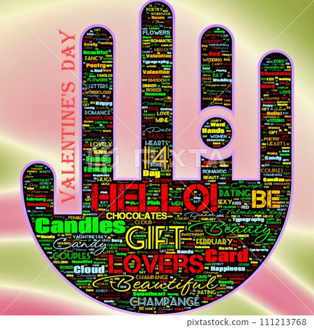 Word Cloud of the Happy Valentine's Day as background 111213768