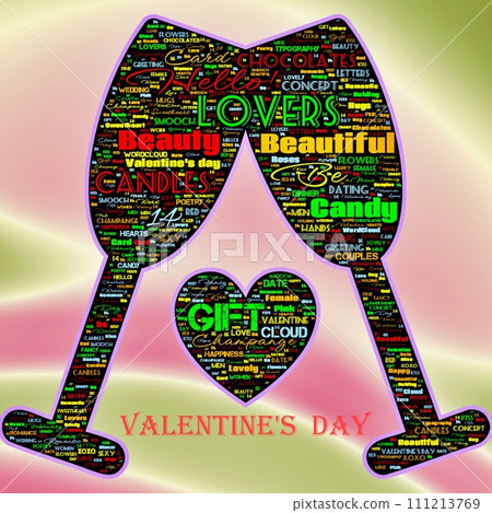 Word Cloud of the Happy Valentine's Day as background Word Cloud of the Happy Valentine's Day as background 111213769