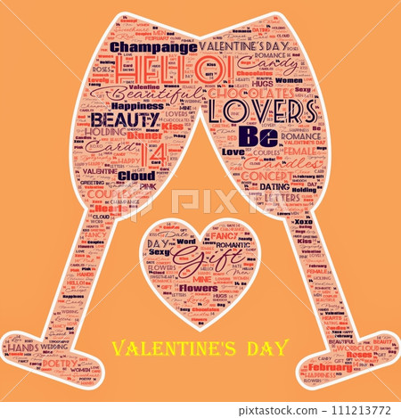Word Cloud of the Happy Valentine's Day as background 111213772