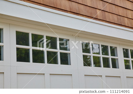 Classic White Windows and Cedar Shake Siding Detail Classic White Windows and Cedar Shake Siding Detail 111214091