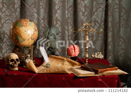 Intellectual Pursuit - Skull, Globe and Scale in Vintage Study 111214182