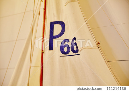 Sailboat Racing Numbers P66 Detail - Textured Sail Close-Up Sailboat Racing Numbers P66 Detail - Textured Sail Close-Up 111214186
