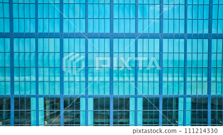 Aerial Modern Architecture Pattern and Glass Facade Close-Up Aerial Modern Architecture Pattern and Glass Facade Close-Up 111214330