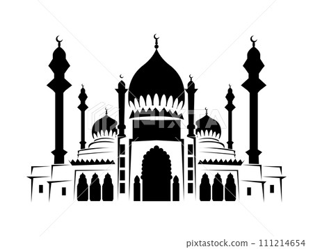mosque silhouette vector isolate background Ramadan kareem 111214654