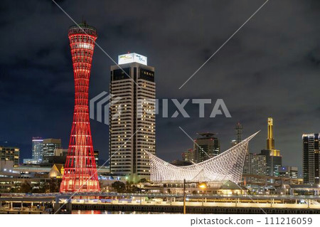 Kobe Harborland Port Tower Light-up in Winter Kobe City, Hyogo Prefecture 111216059