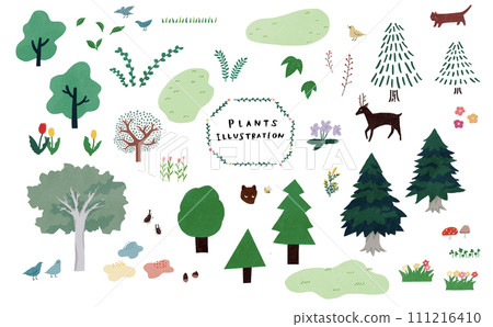 Set of hand drawn illustrations of plants 111216410