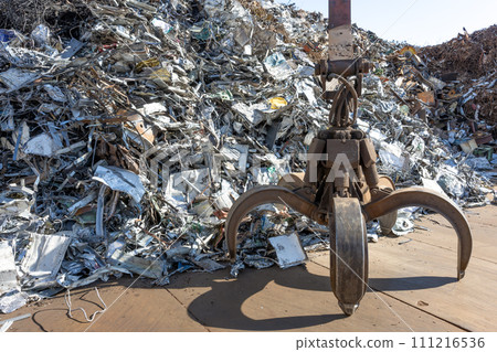 Industrial waste yard garbage pile scrap 111216536