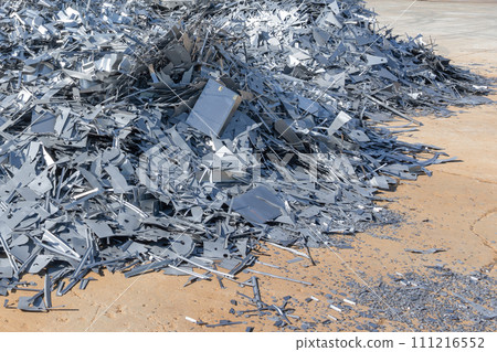 Industrial waste yard garbage pile scrap 111216552