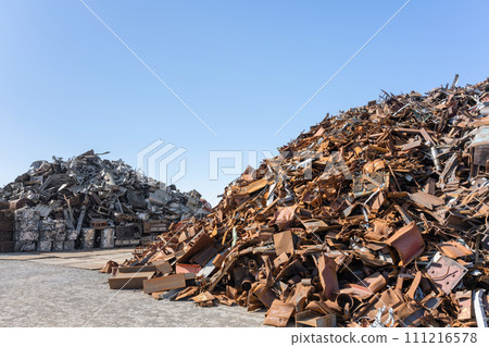 Industrial waste yard garbage pile scrap 111216578