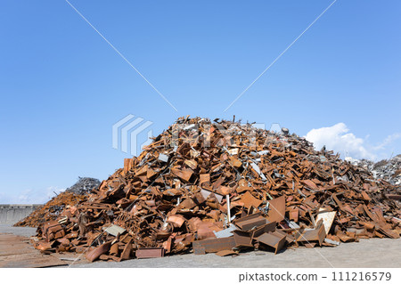 Industrial waste yard garbage pile scrap Industrial waste yard garbage pile scrap 111216579