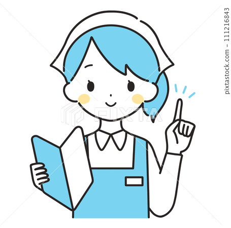 Light blue | Female clerk wearing a triangular sling with a beginner's mark | Apron Light blue | Female clerk wearing a triangular sling with a beginner's mark | Apron 111216843
