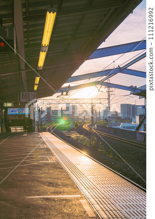 車站 火車 日落 日本 111216992