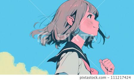 AI-generated image of a female student with a strong will 111217424