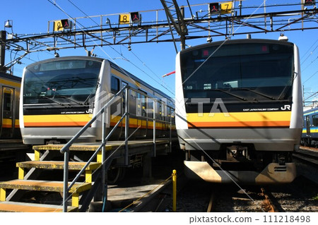 Nambu Line E233 series 8000 series lined up at the depot 111218498