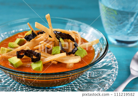 Mexican cuisine Sopa de Tortilla (Sopa Azteca) 111219582