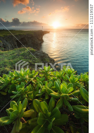 Sunset seen from Cape Zanpa, Yomitan Village, Okinawa Prefecture Sunset seen from Cape Zanpa, Yomitan Village, Okinawa Prefecture 111219587