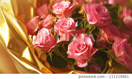 [AI generated image/AI illustration] Bouquet of red roses 111219861