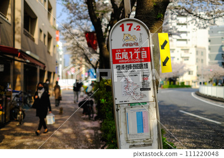 Bus stop in Hiroo, Tokyo Bus stop in Hiroo, Tokyo 111220048