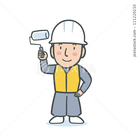 Illustration material of a male painter wearing work clothes 111220210