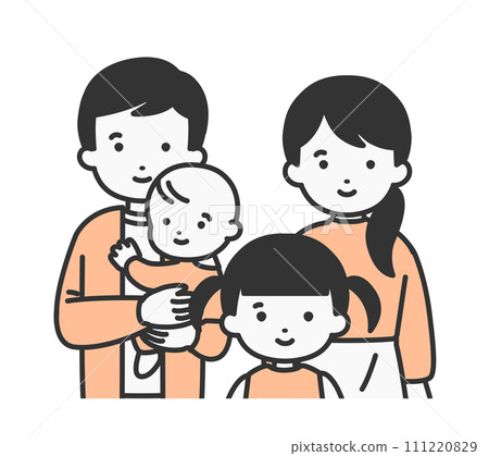 Illustration material of a family of four 111220829