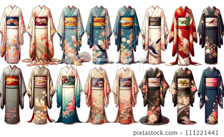 Japanese women's kimono collection 111221441