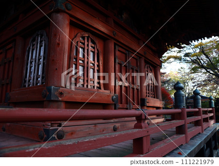 Front of the three-storied pagoda of Hiyoshi Hachiman Shrine Front of the three-storied pagoda of Hiyoshi Hachiman Shrine 111221979