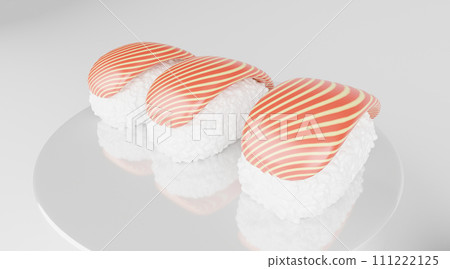 3d rendering illustration of sushi salmon 3d rendering illustration of sushi salmon 111222125