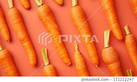 [AI generated image/AI illustration] Carrots lined up 111222247
