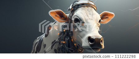 AI-generated content. Cyber Cow with High Tech Gadgets , Generative AI AI-generated content. Cyber Cow with High Tech Gadgets , Generative AI 111222298