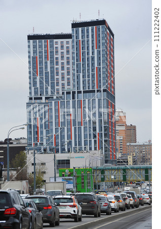 traffic jam on Andropov Avenue in Moscow 111222402