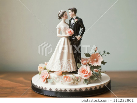Bride and Groom Wedding Cake Topper Figurines 111222901