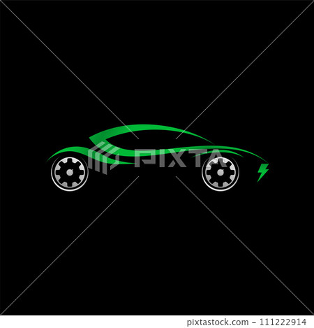 Logo design graphic concept creative premium abstract icon sign vector stock line art sport car side thunder. Related to automotive fast supercar tech 111222914