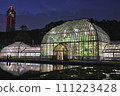 Nagoya City Higashiyama Botanical Garden greenhouse illuminated in summer 111223428