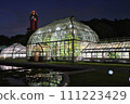 Nagoya City Higashiyama Botanical Garden greenhouse illuminated in summer 111223429