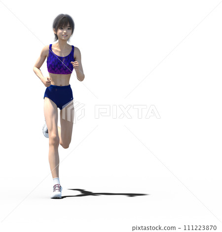 Female athlete in running wear posing perming3dcg illustration material 111223870
