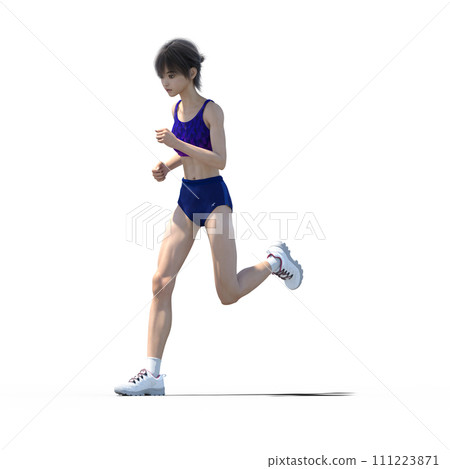 Female athlete in running wear posing perming3dcg illustration material 111223871