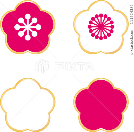 Icon decoration decoration plum blossom spring copy space vector illustration material set Icon decoration decoration plum blossom spring copy space vector illustration material set 111224383