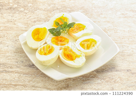 Boiled chicken egg for breakfast 111224390