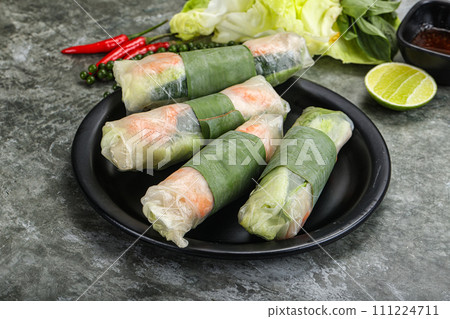 Vietnamese Spring Roll with shrimps and vegetables Vietnamese Spring Roll with shrimps and vegetables 111224711