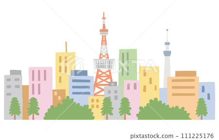 東京都會景觀 城市景觀（東京鐵塔、天空樹） 111225176