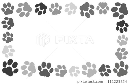 An illustration using the footprints of a dog or cat as a frame. 111225854