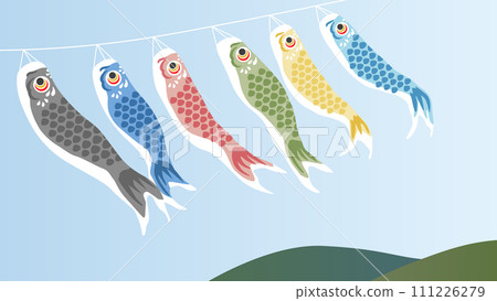 Carp streamers swimming in the sky 111226279