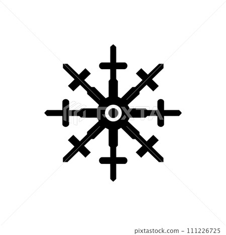 Snowy spectra snowflake icon 111226725