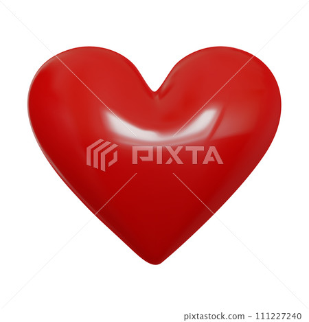 Realistic 3d Red heart, symbol love. Valentines day card. Render 3d isolated on white background. Vector illustration Realistic 3d Red heart, symbol love. Valentines day card. Render 3d isolated on white background. Vector illustration 111227240