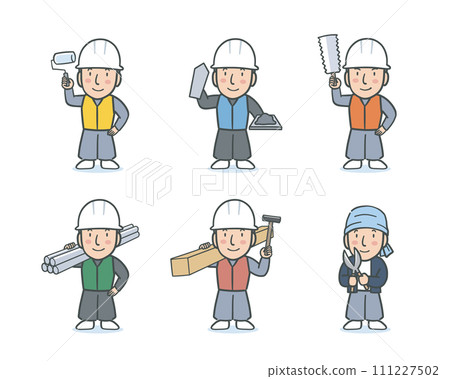 Illustration set of gate craftsmen 111227502