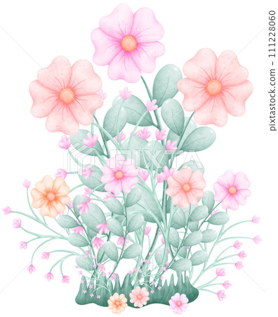 Hand-Drawn Watercolor flower Clipart: Create Beautiful Floral Designs with Ease Hand-Drawn Watercolor flower Clipart: Create Beautiful Floral Designs with Ease 111228060