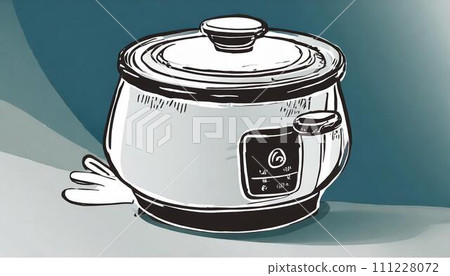 簡單背景的簡單白電鍋插圖 111228072