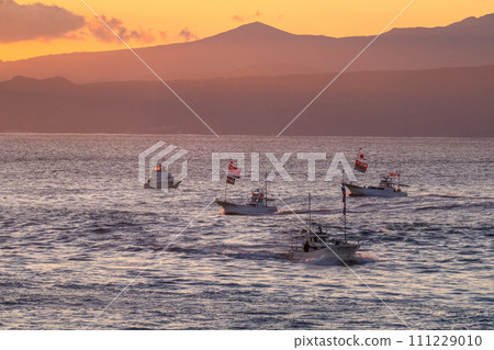 [Shizuoka Prefecture] New Year's Sea Parade to pray for a big catch at Tagonoura Port on the first sunrise of the year 111229010
