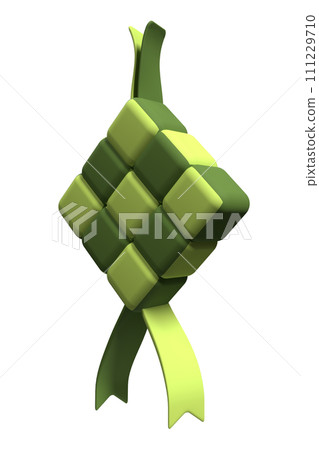 3D rendering of ketupat. Traditional ketupat food. Ketupat 3d render icon. Suitable for Ramadan and Eid decoration 3D rendering of ketupat. Traditional ketupat food. Ketupat 3d render icon. Suitable for Ramadan and Eid decoration 111229710